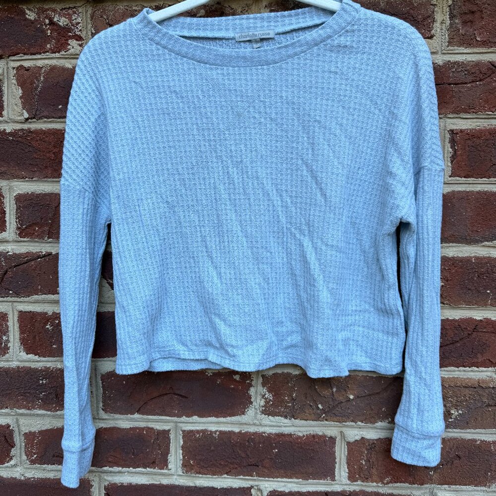 Charlotte Russe Light Blue Long Sleeve Crop Top